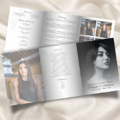 Eleganter Beerdigungsservice aus schwarzem und wei Dreifach-gefaltete Programmkarte