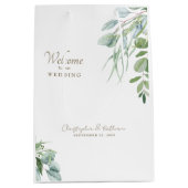 Eleganter Begrüßungsgeschenk Gold Text Mittlere Geschenktüte (Vorderseite)