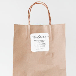 Eleganter Begrüßungskorb Quadratischer Aufkleber