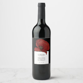 Eleganter Beifall für die Liebe Blumenhochzeit Weinetikett