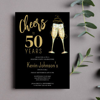 Eleganter Beifall zu 50 Jahren 50. Geburtstagspart Einladung