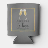 Eleganter Beifall zur Liebe Gold Wedding Champagne Dosenkühler (Vorderseite)