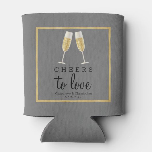 Eleganter Beifall zur Liebe Gold Wedding Champagne Dosenkühler (Rückseite)
