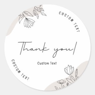 Eleganter Beige benutzerdefinierter Text-Tank Runder Aufkleber