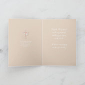 Eleganter Beige-Bestätigung Blumenkreuz Karte (Innenseite)