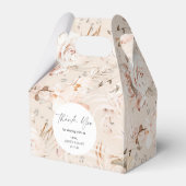 Eleganter beige Blumengarten Hochzeitsfav Geschenkschachtel (Rückseite)
