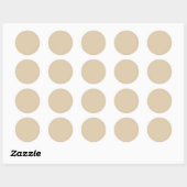 Eleganter Beige Classic Round Sticker (Blatt)