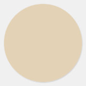 Eleganter Beige Classic Round Sticker (Vorderseite)