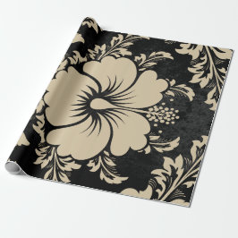Eleganter beige Damast Weihnachten elegant Geschenkpapier
