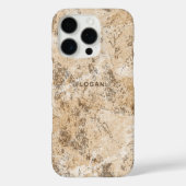 Eleganter Beige Grunge Texture Individuelle Name Case-Mate iPhone Hülle (Rückseite)