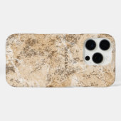 Eleganter Beige Grunge Texture Individuelle Name Case-Mate iPhone Hülle (Rückseite (Horizontal))