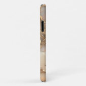 Eleganter Beige Holographic Glitzer Alcohol Ink Case-Mate iPhone Hülle (Hinten/Rechts)