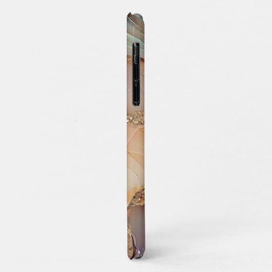 Eleganter Beige Holographic Glitzer Alcohol Ink Case-Mate iPhone Hülle (Hinten/Links)