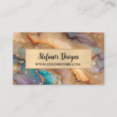 Eleganter Beige Holographic Glitzer Online Store Visitenkarte (Vorderseite)