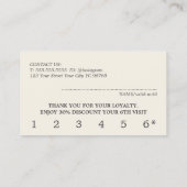 Eleganter Beige Lightgray Beauty Bold Salon Treuekarte (Rückseite)