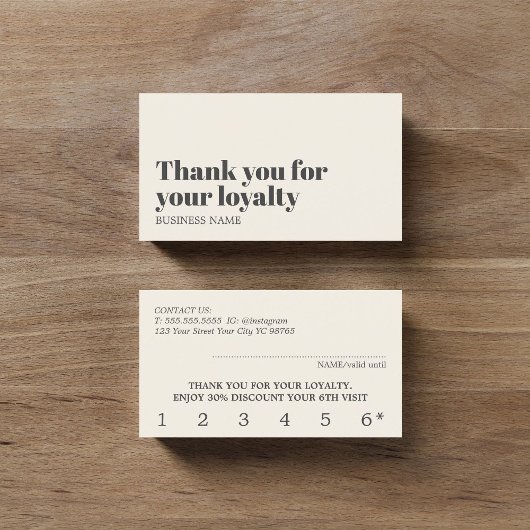Eleganter Beige Lightgray Beauty Bold Salon Treuekarte