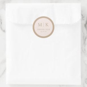 Eleganter Beige Minimalist Danke Sticker