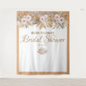 Eleganter Beige Pampas-Gras-Brautparty Wandteppich (Vorderseite)