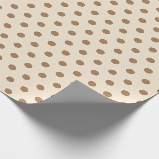 Eleganter beige Polka dot Geschenkpapier (Ecke)