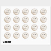 Eleganter Beige Serif Danke Aufkleber (Blatt)