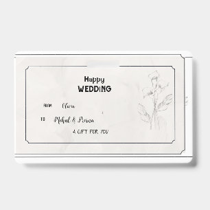 Eleganter Beige Wedding-Geschenk-Tag Ausweis