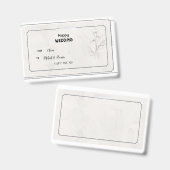 Eleganter Beige Wedding-Geschenk-Tag Ausweis (Vorder- & Rückseite)
