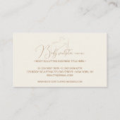 Eleganter Beige Wellness-Center Visitenkarte (Rückseite)