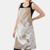 Eleganter beigefarbener Marmor mit goldenem Glitze Schürze (InSitu)