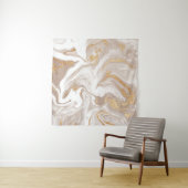 Eleganter beigefarbener Marmor mit goldenem Glitze Wandteppich (Beispiel (Horizontal))