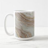 Eleganter beiger Marmorhintergrund mit goldenem Gl Kaffeetasse (Links)