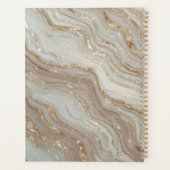 Eleganter beiger Marmorhintergrund mit goldenem Gl Planer (Rückseite)