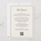 Eleganter beiger QR-Code an der Grenze Einladung (Rückseite)