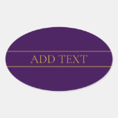 Eleganter benutzerdefinierbarer Text | Gold und De Ovaler Aufkleber (Vorderseite)
