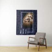 Eleganter, benutzerdefinierter Familientext Blau d Wandteppich (Beispiel)