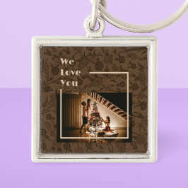 Eleganter, benutzerdefinierter Familientext für Fo Schlüsselanhänger