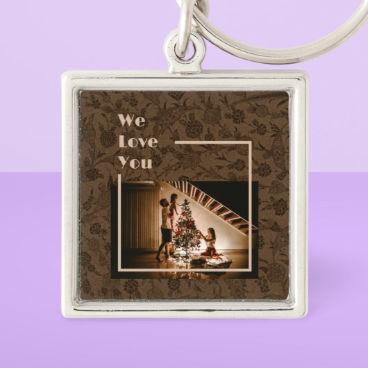 Eleganter, benutzerdefinierter Familientext für Fo Schlüsselanhänger