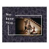 Eleganter, benutzerdefinierter Familientext Grau d Poster (Vorderseite)