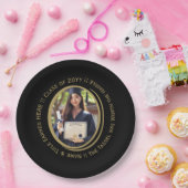 Eleganter benutzerdefinierter Foto-, Schwarz- und  Pappteller (Party)