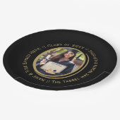 Eleganter benutzerdefinierter Foto-, Schwarz- und  Pappteller (Schrägansicht)