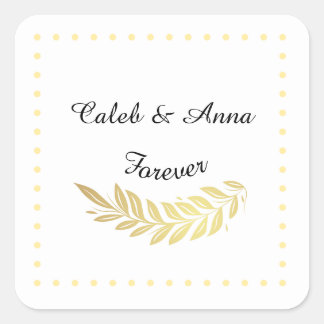 Eleganter benutzerdefinierter Hochzeitsticker Quadratischer Aufkleber