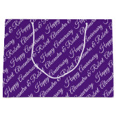 Eleganter benutzerdefinierter Jahrestag Große Geschenktüte (Vorderseite)