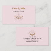 Eleganter, benutzerdefinierter Logo Rosa Mystische Visitenkarte (Vorne/Hinten)