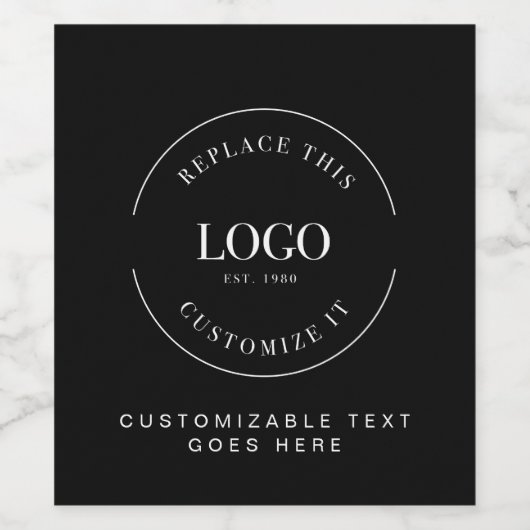 Eleganter, benutzerdefinierter Logo-TEXT Weinetikett (Einzelnes Label)