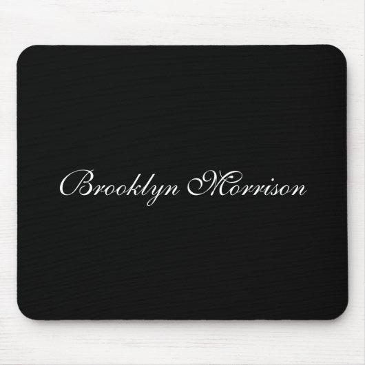 Eleganter, benutzerdefinierter Name eines schwarze Mousepad (Vorne)