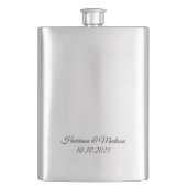 Eleganter, benutzerdefinierter Text-Chic Hochzeits Flachmann (Vorderseite)
