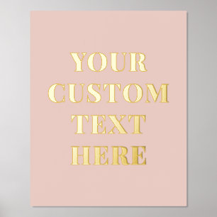 Eleganter benutzerdefinierter Text Rosa Foliendrucke