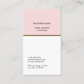 Eleganter Berater in weißem, hellrosa Kupfer Visitenkarte (Vorderseite)