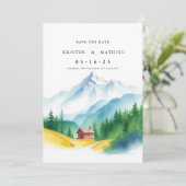 Eleganter Berg Save The Date (Stehend Vorderseite)