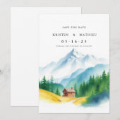 Eleganter Berg Save The Date (Vorne/Hinten)