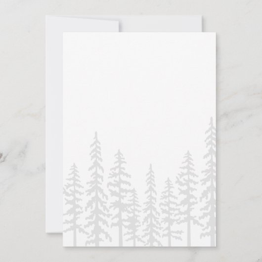 Eleganter Bergwald Rustikale Zielort Einladung (Rückseite)